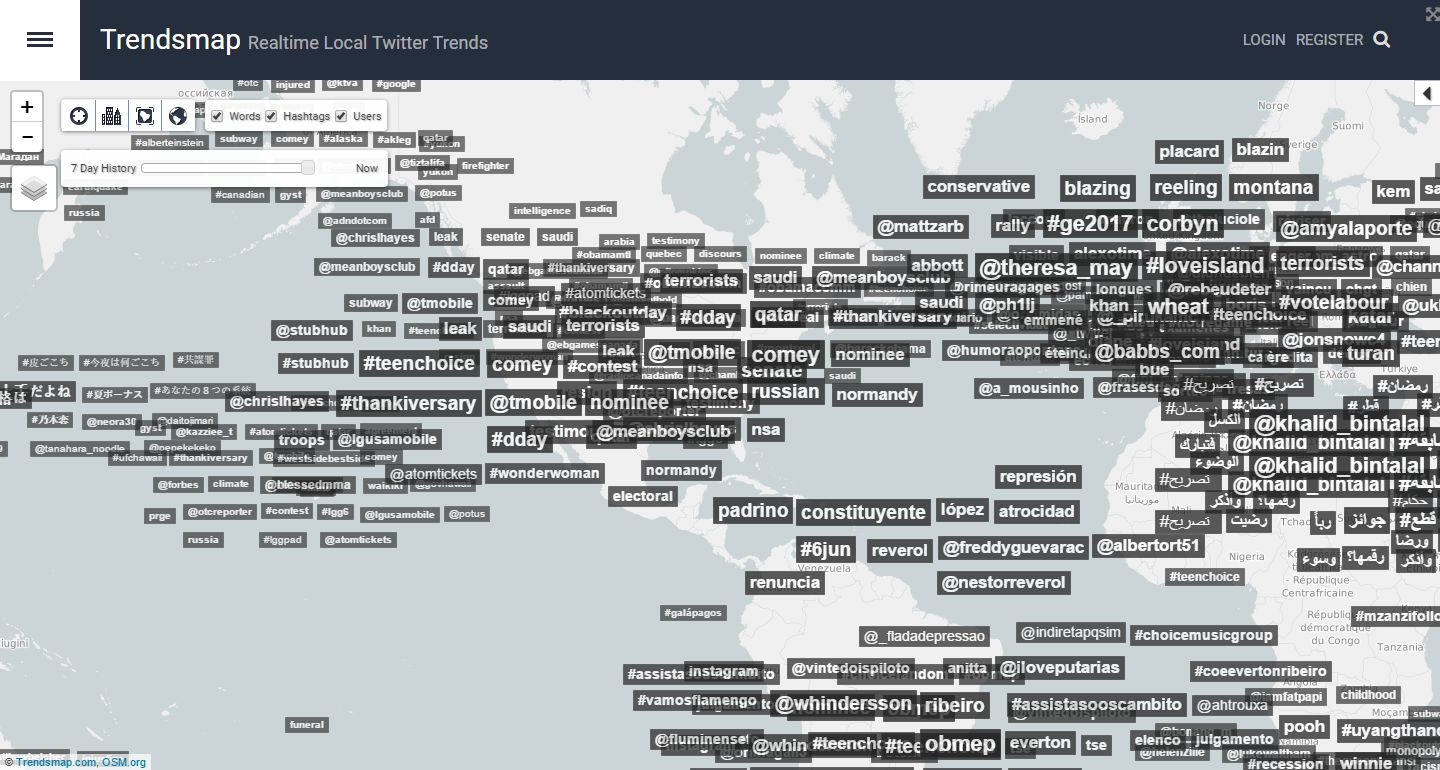 trendsmap twitter hashtag mapping